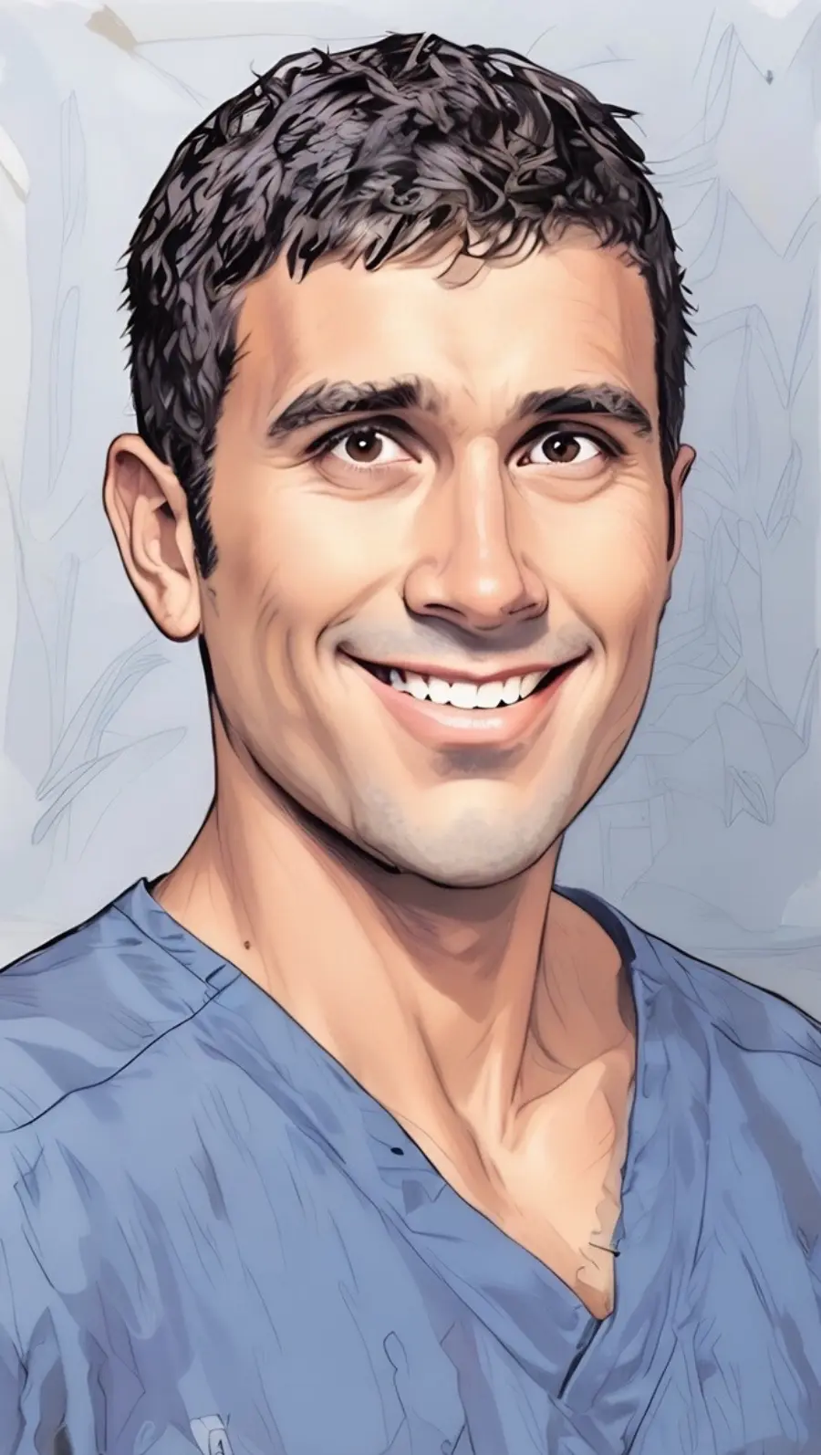 Dr. Mark Komforti, expert orthodontist at Happy Smiles Orthodontics in St. Augustine, Florida, smiling in office